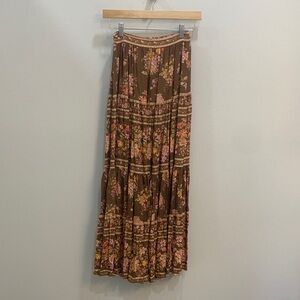 Spell and the gypsy collective size xs Floral Brown Maxi Skirt